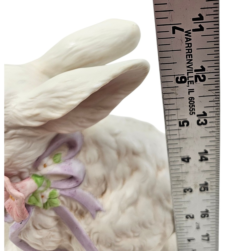 Vintage 1988 Enesco Bunny Rabbit Musical Figurine G.G. Santiago Morning Glory - Picture 11 of 12